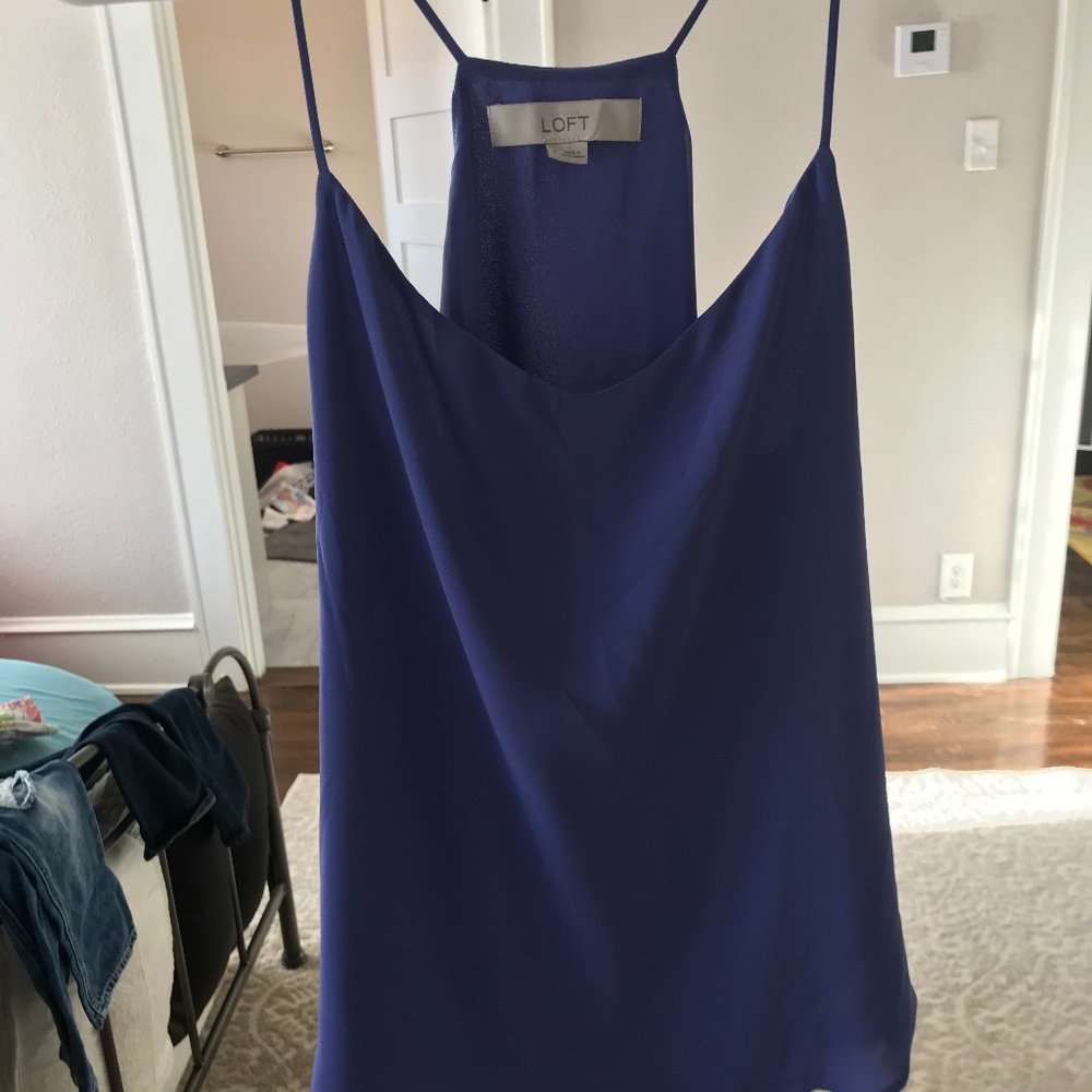 The Loft Spaghetti Strap Flowy Blue top